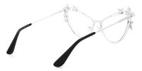 Elkan - Cat Eye White Eyeglasses | Vooglam Side View