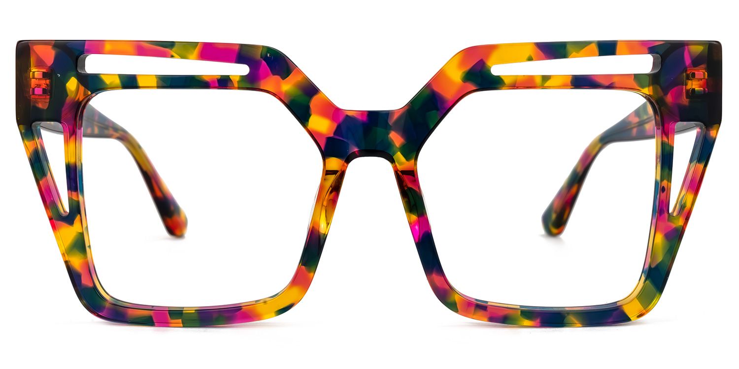 Eduarte - Square Multicolor Eyeglasses | Vooglam Angle View