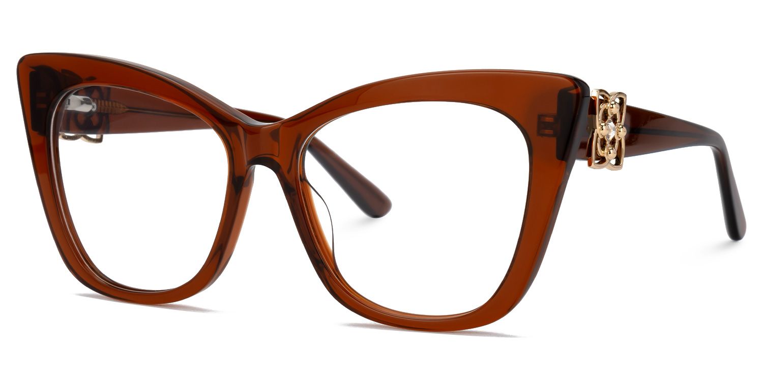 Haiku - Cat Eye Brown Eyeglasses | Vooglam Front View