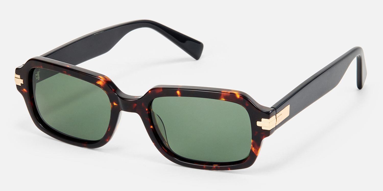 Zephyr - Rectangle Tortoise Sunglasses | Vooglam Front View