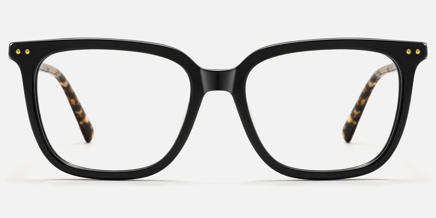 Terra - Square Black Eyeglasses | Vooglam Angle View