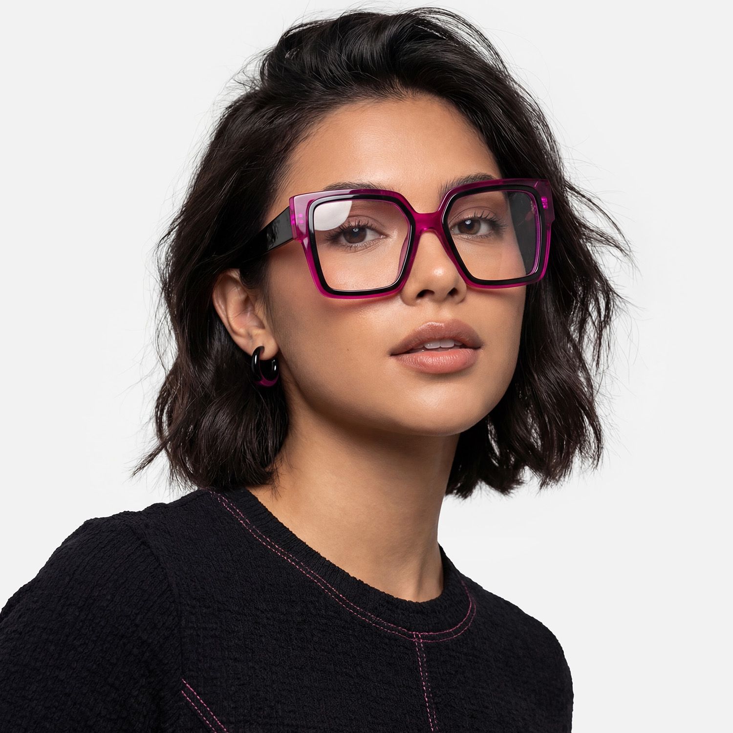 Explore the design story of Huffman - Square Purple Eyeglasses | Vooglam