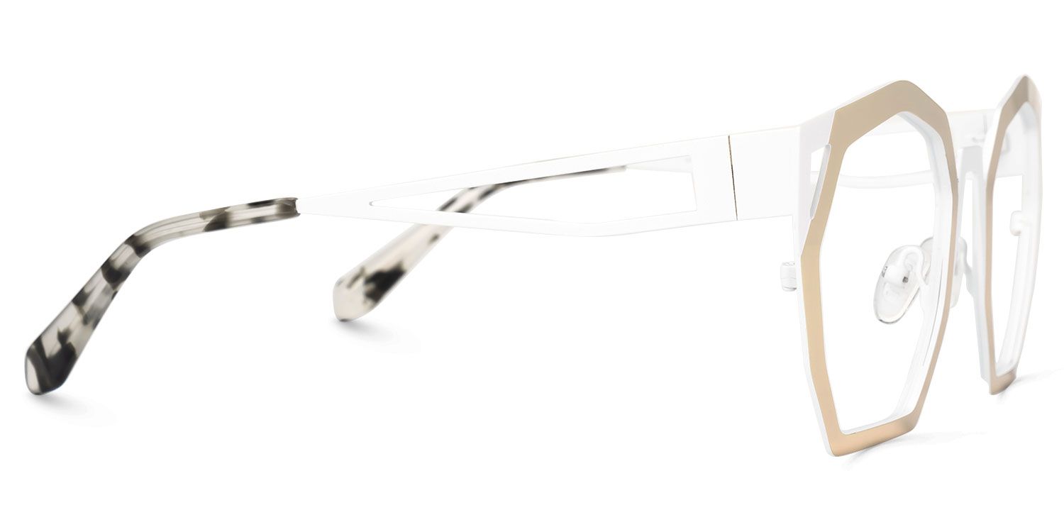 Ellard - Geometric Gold Eyeglasses | Vooglam Side View