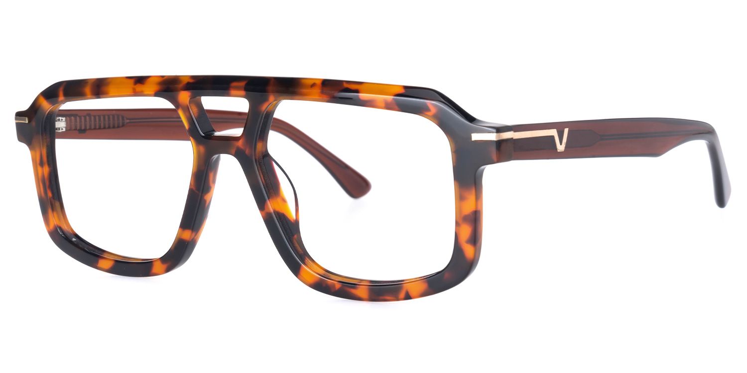 Eliyahu - Aviator Tortoise Eyeglasses | Vooglam Front View