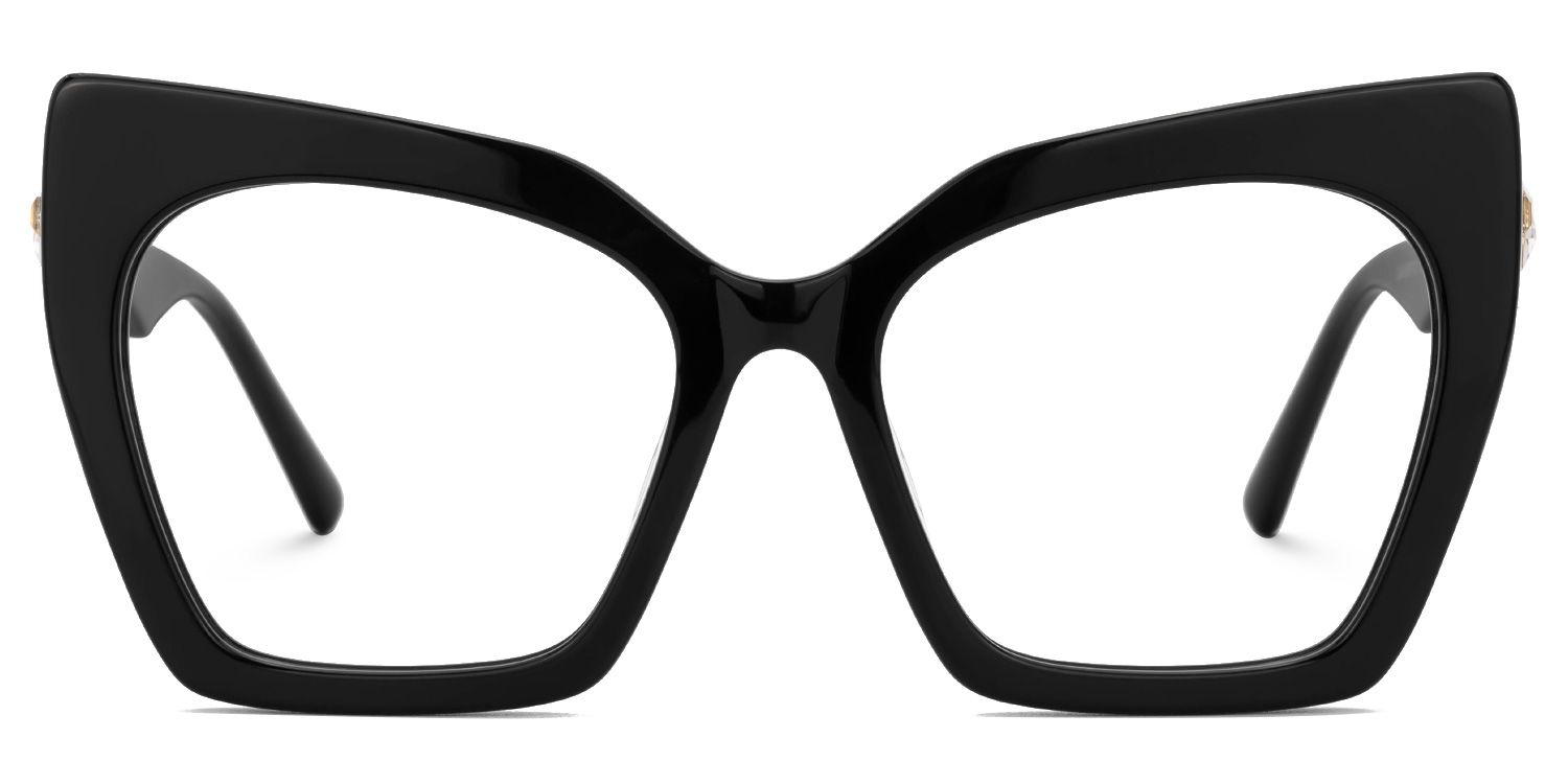 Feliciana - Cat Eye Black Eyeglasses | Vooglam Angle View