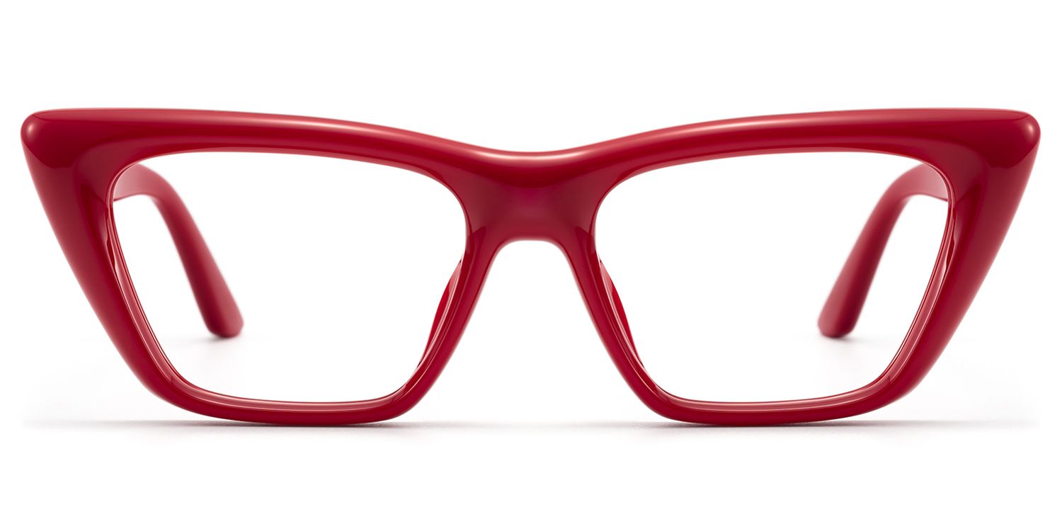 Frame Size of Meguro - Puffy Red TR90 Cat Eye Rx Glasses | Vooglam