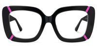 Romey - Square Black Eyeglasses | Vooglam Angle View