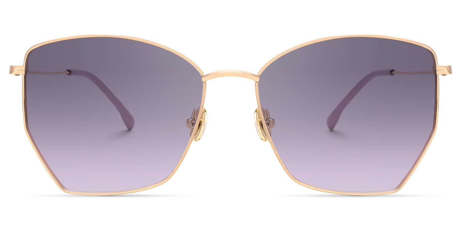 Keahi  - Geometric Purple Sunglasses | Vooglam Angle View