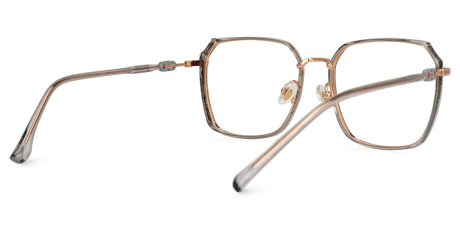 Denji - Geometric Grey Eyeglasses | Vooglam Side View