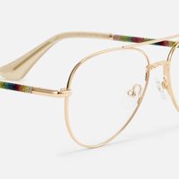 Joni - Aviator Gold Eyeglasses | Vooglam Design Details