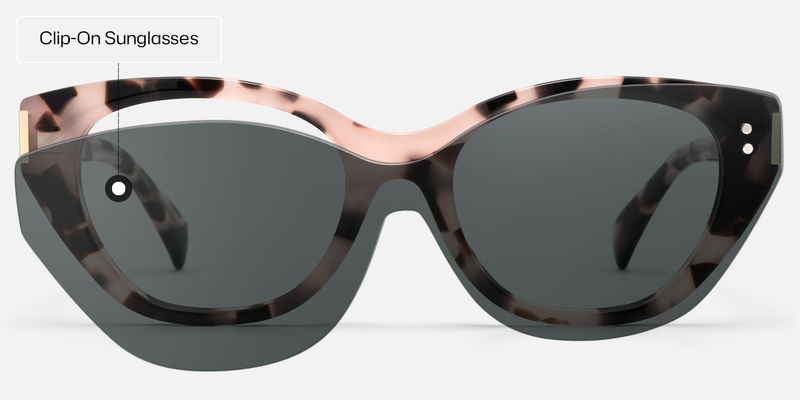 Cicely - Magnetic Clip on Pink Tortoise Sunglasses | Vooglam
