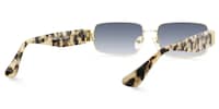 Alexandra - Rectangle Gold Sunglasses - 3