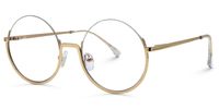 Raleigh - Round Gold Eyeglasses | Vooglam Front View