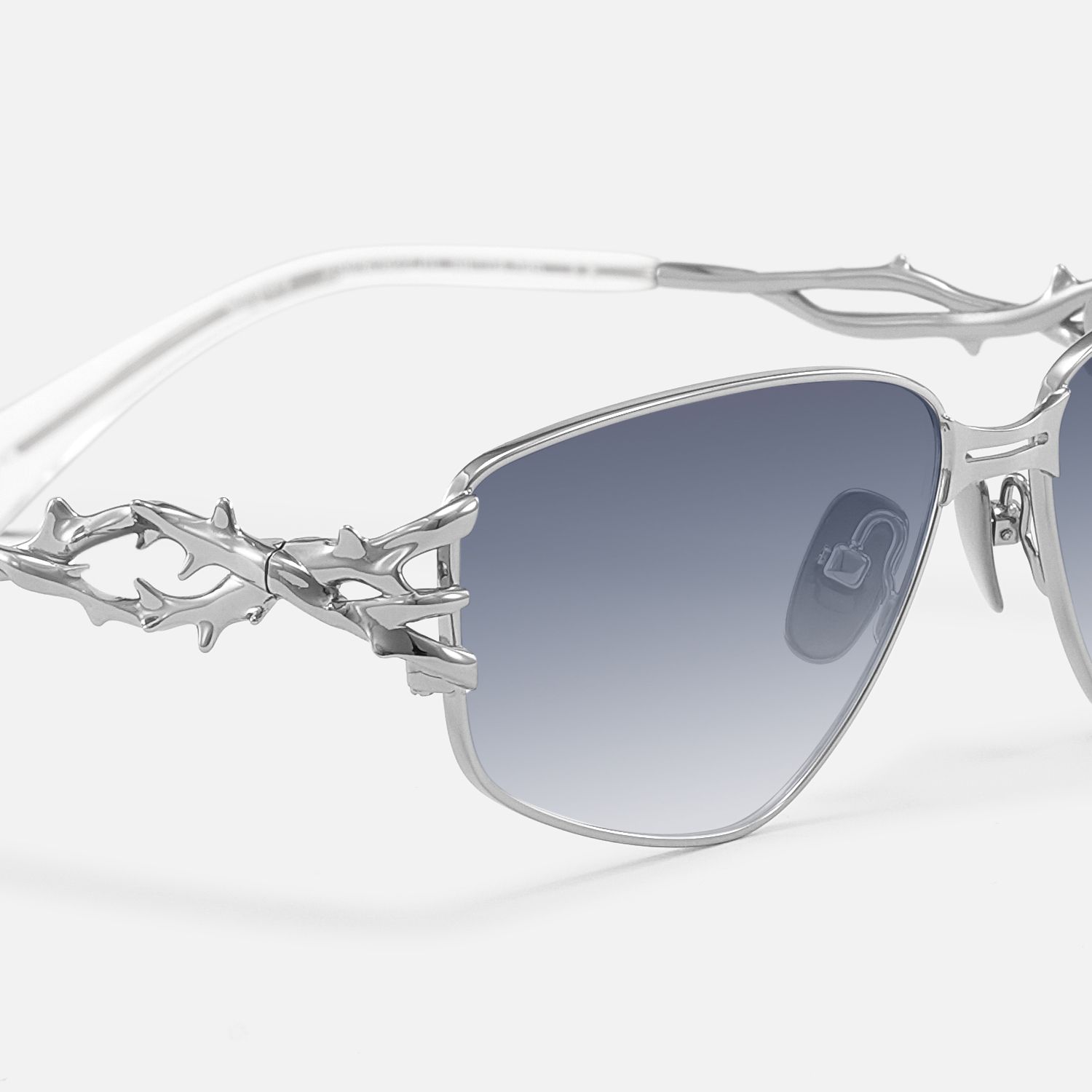 Spine - Silver Thorn Geometric Sunglasses | Vooglam Design Details