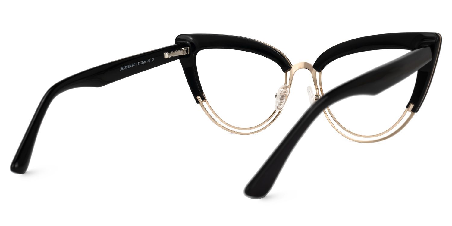 Daryl - Cat Eye Black Eyeglasses | Vooglam Side View