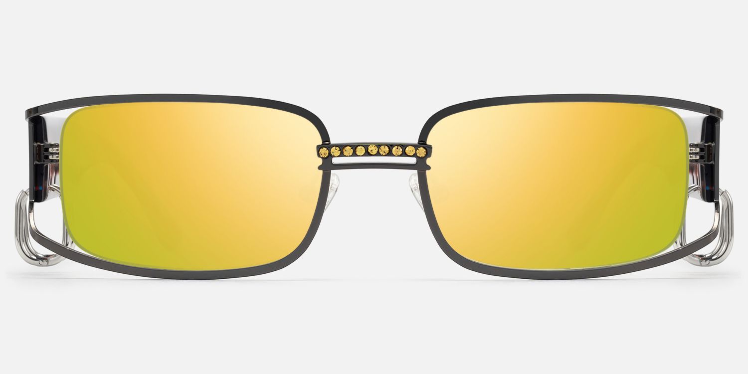 Riff - Rectangle Grey Sunglasses | Vooglam Angle View