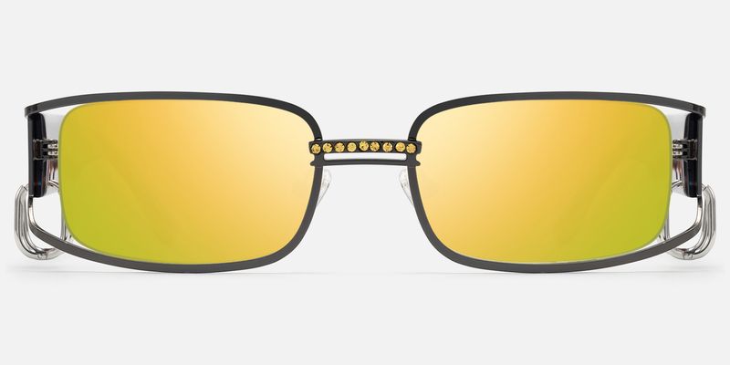 Riff - Rectangle Grey Sunglasses | Vooglam