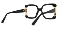 Adelphie - Square Black Eyeglasses | Vooglam Side View