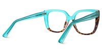 Absolom - Square Blue/Tortoise Two-tone Eyeglasses | Vooglam Side View