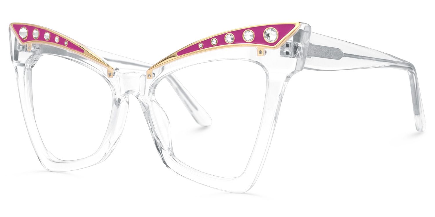 Aerith - Cat Eye Crystal Eyeglasses | Vooglam Front View