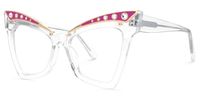 Aerith - Cat Eye Crystal Eyeglasses | Vooglam Front View