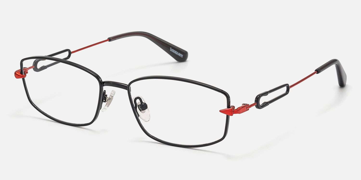 Bladework - Rectangle Black Eyeglasses | Vooglam Front View