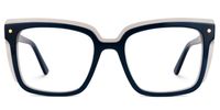 Denim - Rectangle Blue Eyeglasses | Vooglam Angle View
