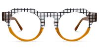 Annaisha - Round Orange Eyeglasses | Vooglam Angle View