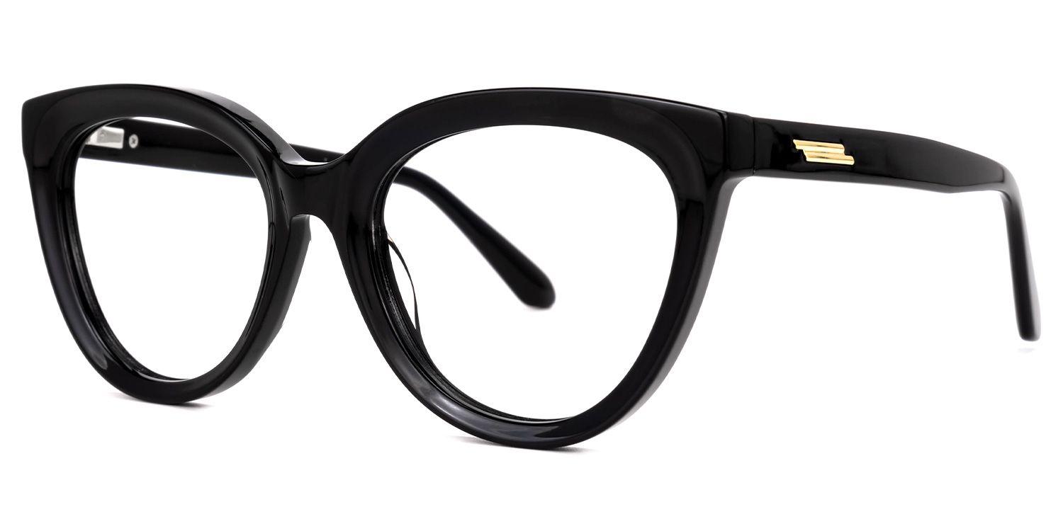 Egemen - Cat Eye Black Eyeglasses | Vooglam Front View