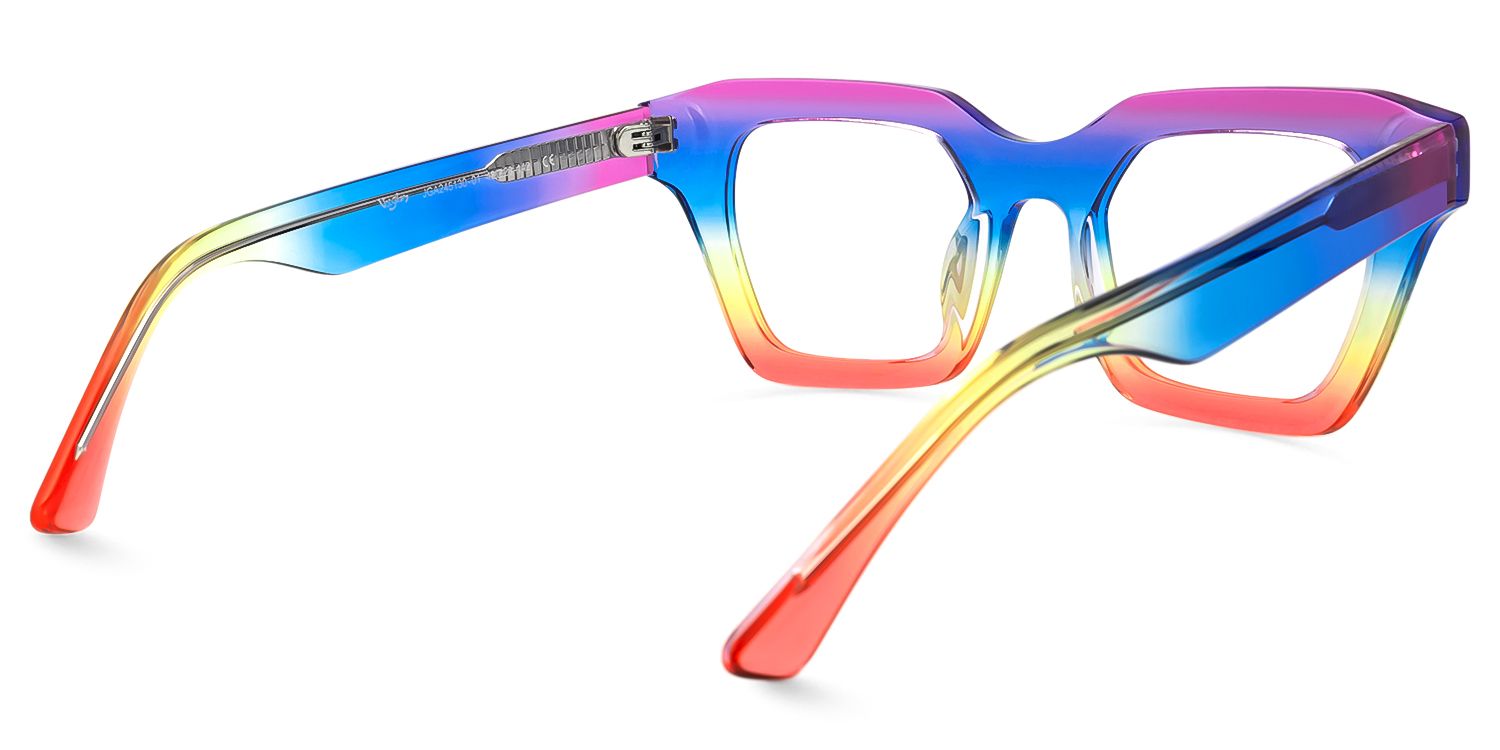 Haldis - Square Multicolor Eyeglasses | Vooglam Side View