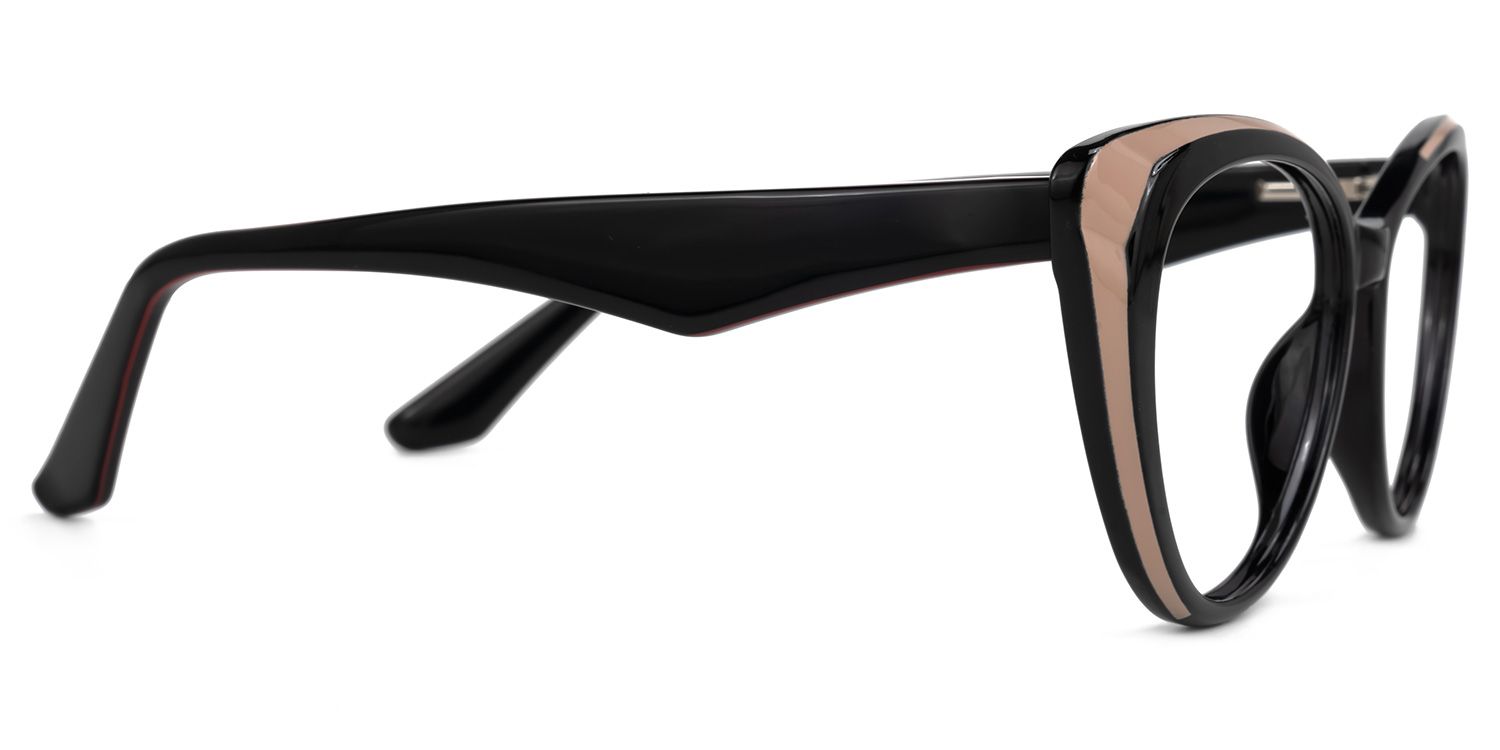 Ekundayo - Cat Eye Black Eyeglasses by Vooglam - Product View 4