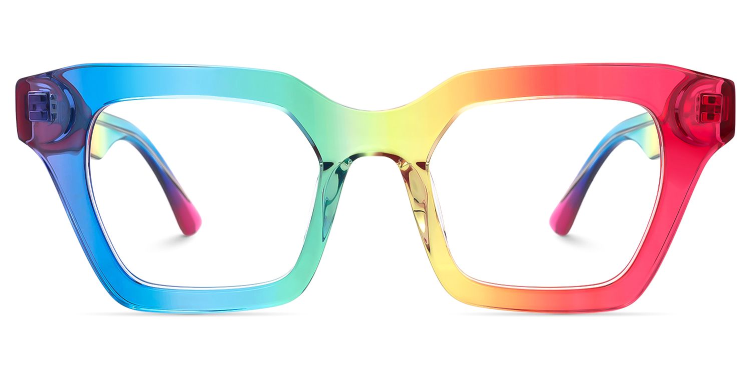 Haldis - Square Multicolor Eyeglasses | Vooglam Angle View