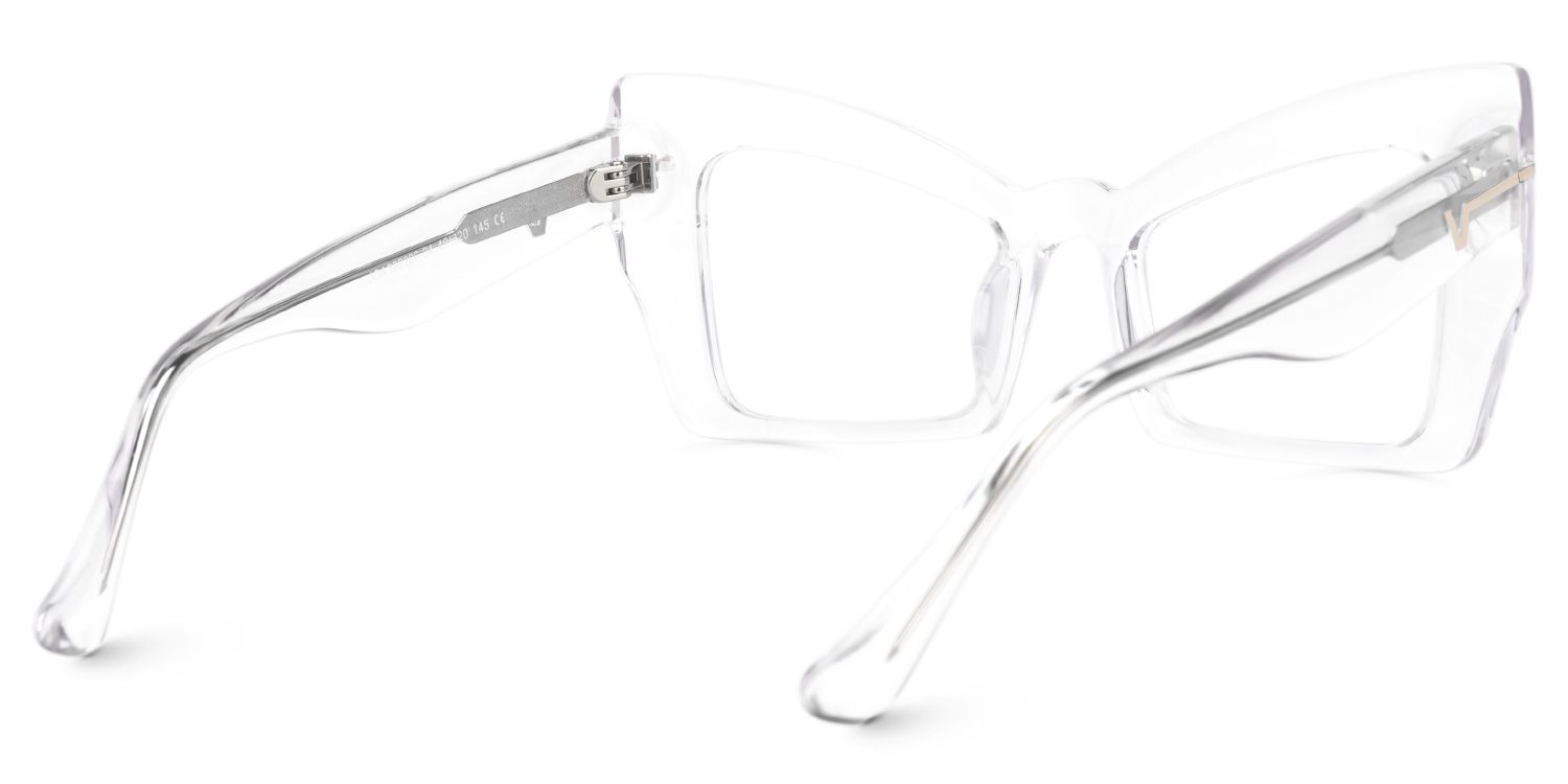 Faizah - Cat Eye Crystal Eyeglasses | Vooglam Side View