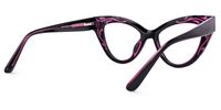 Ivey - Cat Eye Black/Purple Eyeglasses | Vooglam Side View