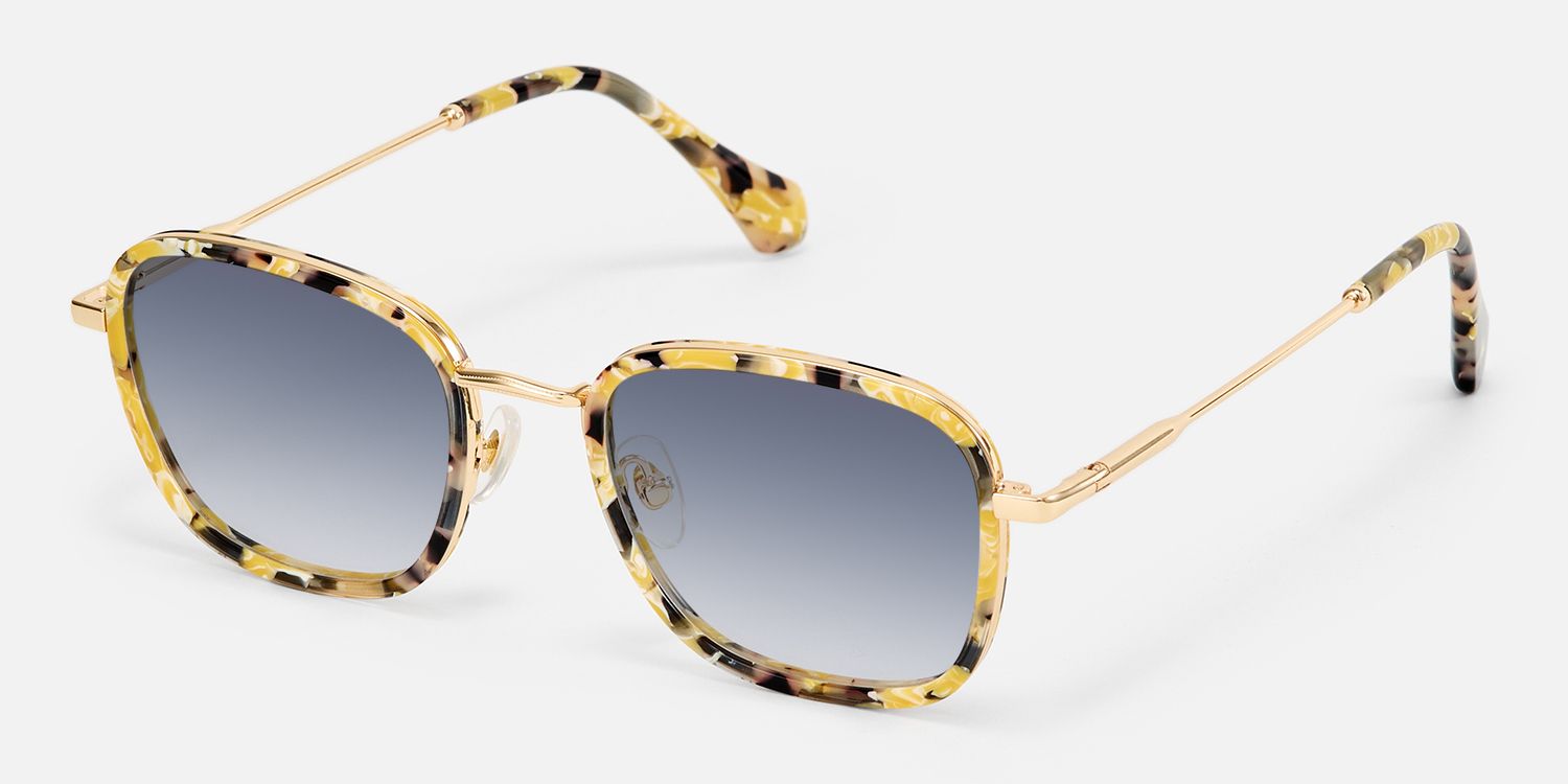Sundance - Square Yellow Sunglasses | Vooglam Front View