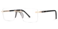 Falcon - Rectangle Gold Eyeglasses | Vooglam Front View