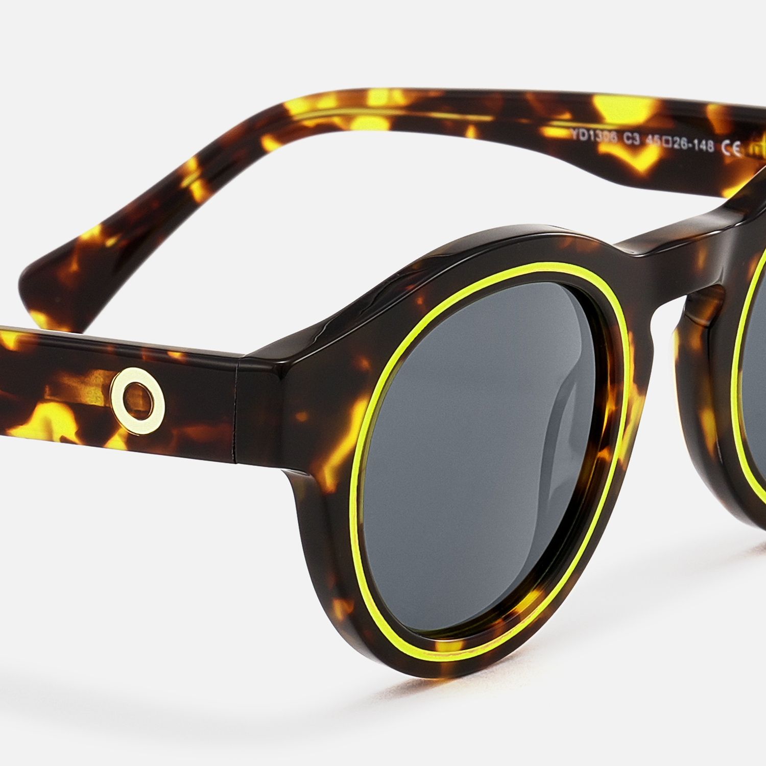 Pulse - Round Tortoise Sunglasses by Vooglam - Design Details