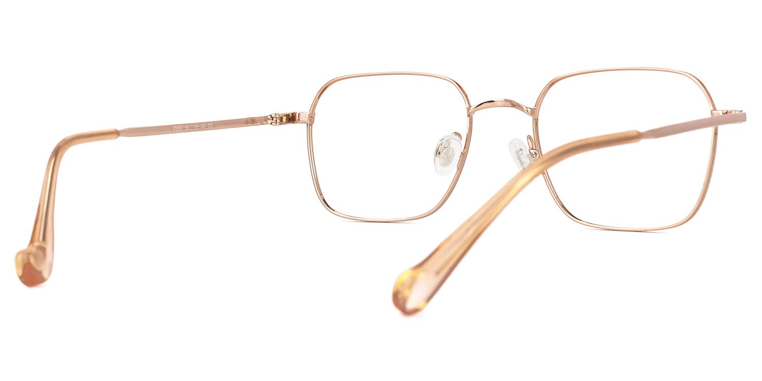 Deimena - Rectangle Gold Eyeglasses | Vooglam Side View