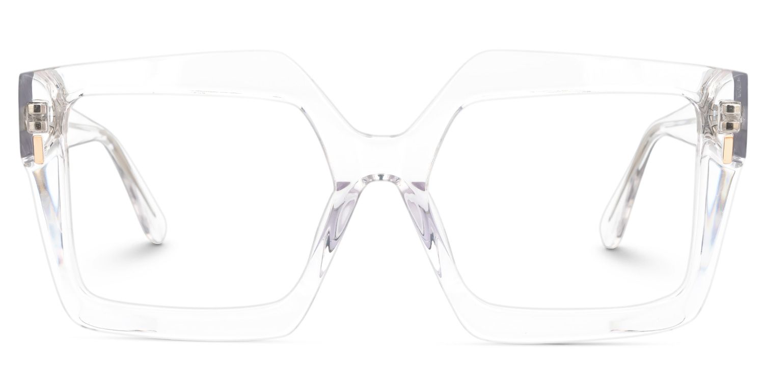 Faustine - Square Crystal Eyeglasses | Vooglam Angle View