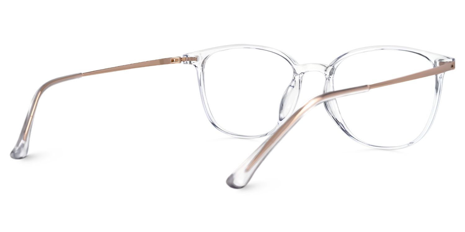 Ebony - Round Crystal Eyeglasses | Vooglam Side View