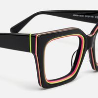 Trance - Square Black Eyeglasses | Vooglam Design Details