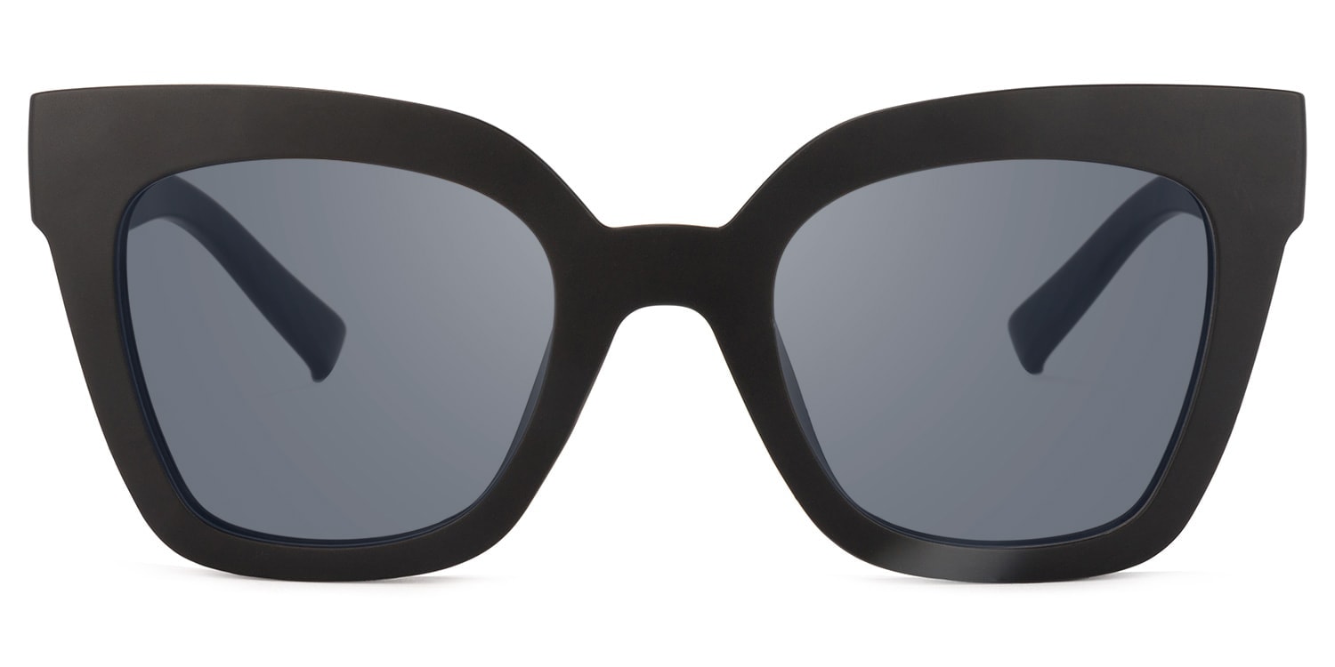 Naila - Square Black Sunglasses - 1