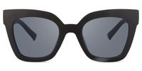 Naila - Square Black Sunglasses│Vooglam Angle View