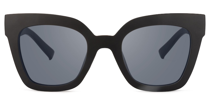 Naila - Square Black Sunglasses