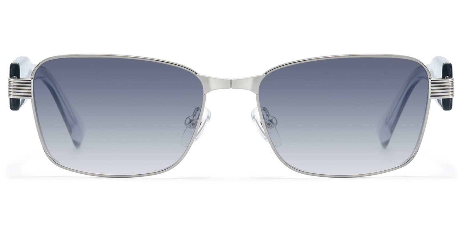 Frame Size of Toyo - Silver Exposed Metal Pin Sunglasses | Vooglam