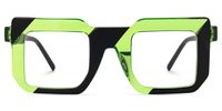 Madhav - Square Green/Black Eyeglasses | Vooglam Angle View