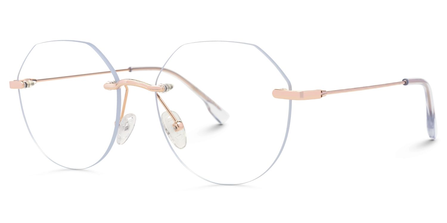Emlyn - Geometric Pink Eyeglasses | Vooglam Front View