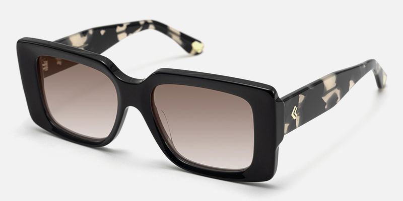 Kente - Rectangle Black Sunglasses