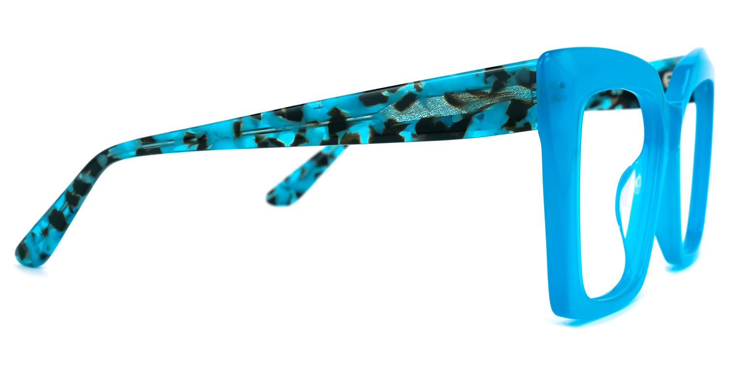 Eire - Square Blue Eyeglasses | Vooglam 4