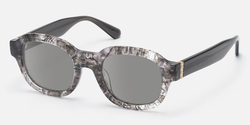 Eerie - Gray Marbled Round Tortoise Sunglasses | Vooglam
